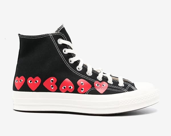 Converse Chuck Taylor All-Star 70 Hi Comme des Garcons PLAY Black multi heart - Sneakers Outlet Co